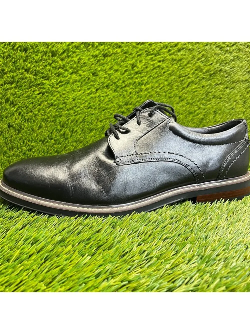 Nunn Bush Westfield Mens Size 10.5 Black Classic Plain Toe Oxford Dress Shoes